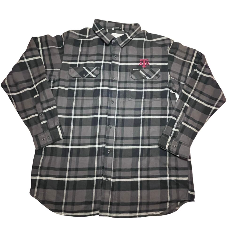 Columbia Texas A&M Aggies Embroidered Logo Flannel Long sleeve Shirt Men’s XXL